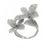 Anello argento floreale con zirconi FRA03