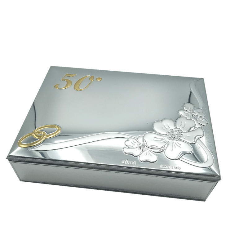 Cofanetto in argento 50 Anniversario di Nozze d'oro