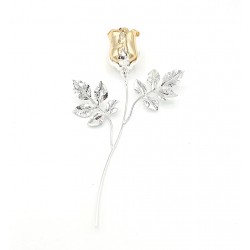 Rosa argentata con petali dorati altezza 21 cm