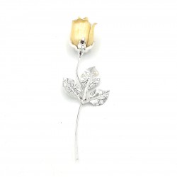 Rosa argentata con petali smaltati gialli altezza 13 cm
