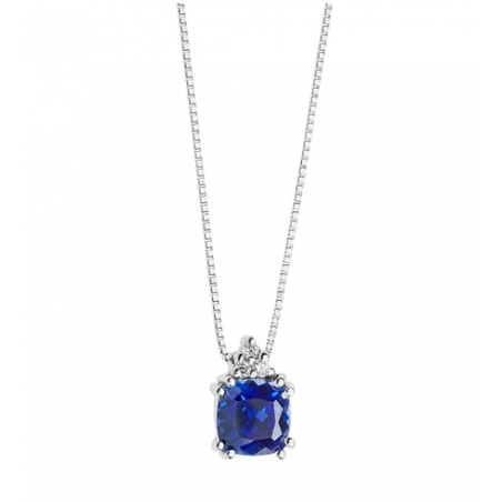 GLB 1512 Girocollo in Oro Diamanti e Zaffiro blu Antico